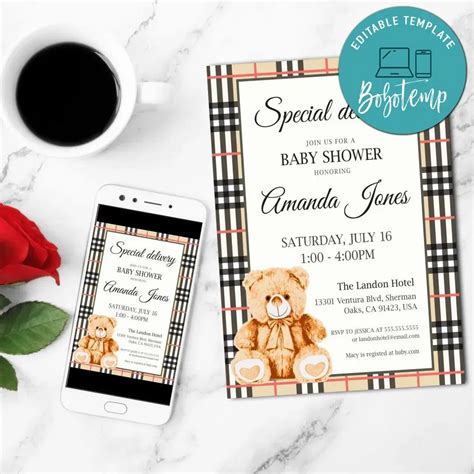 burberry baby shower invitations|Burberry Baby Shower .